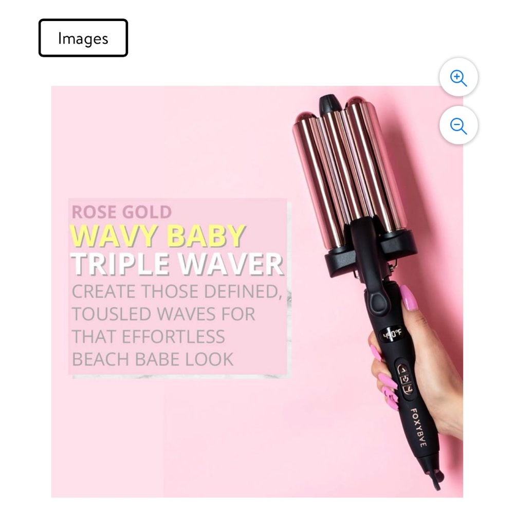 FOXYBAE rose gold wavy baby triple waver